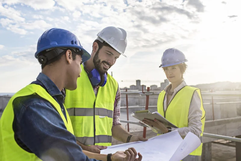 Técnicos de Roquesola trabajando en obra